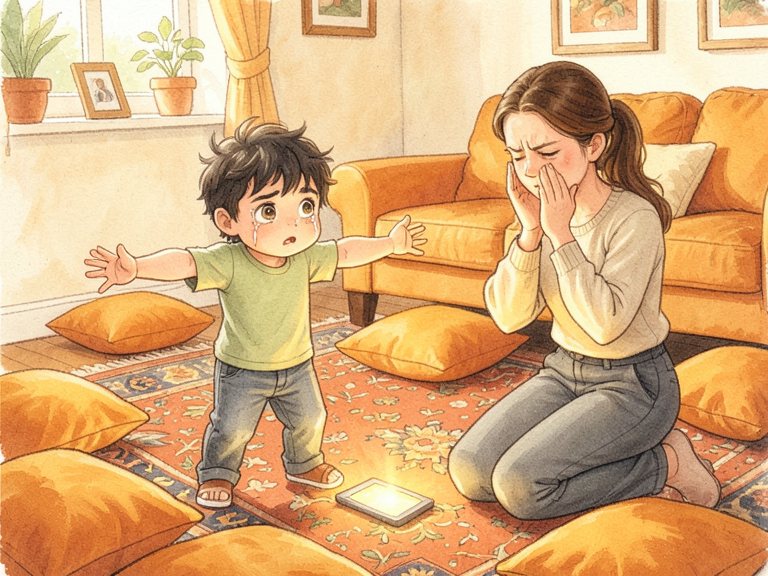 A child lit by the glow of a tablet screen.