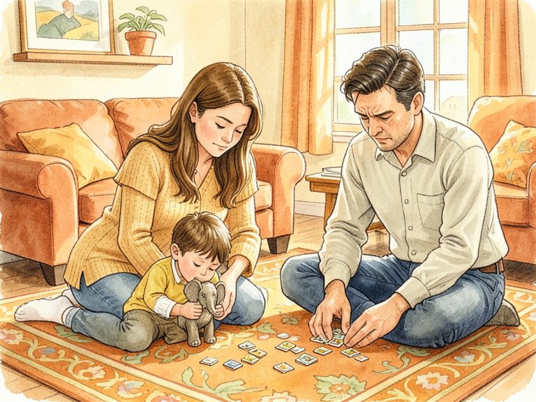A flipped board game on the floor with scattered pieces.