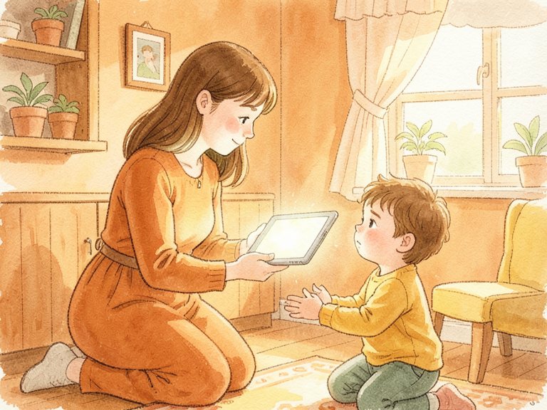 A small child reaching up toward a taller adult.