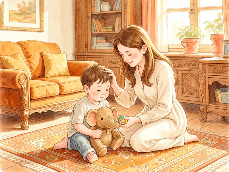 Two young children, the older one turned away from a new baby.