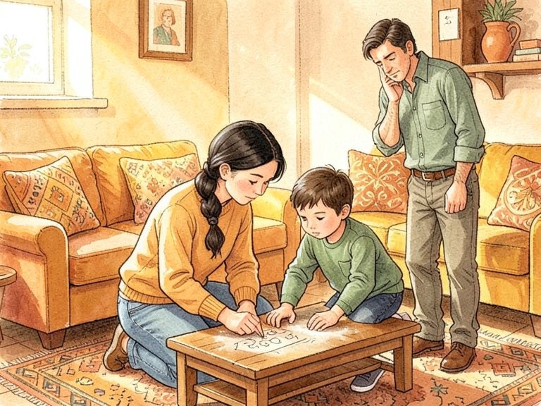 एक छोटी आकृति के पास किताबों का एक लंबा ढेर, समझ न पा रही कि कहाँ से शुरू करे।